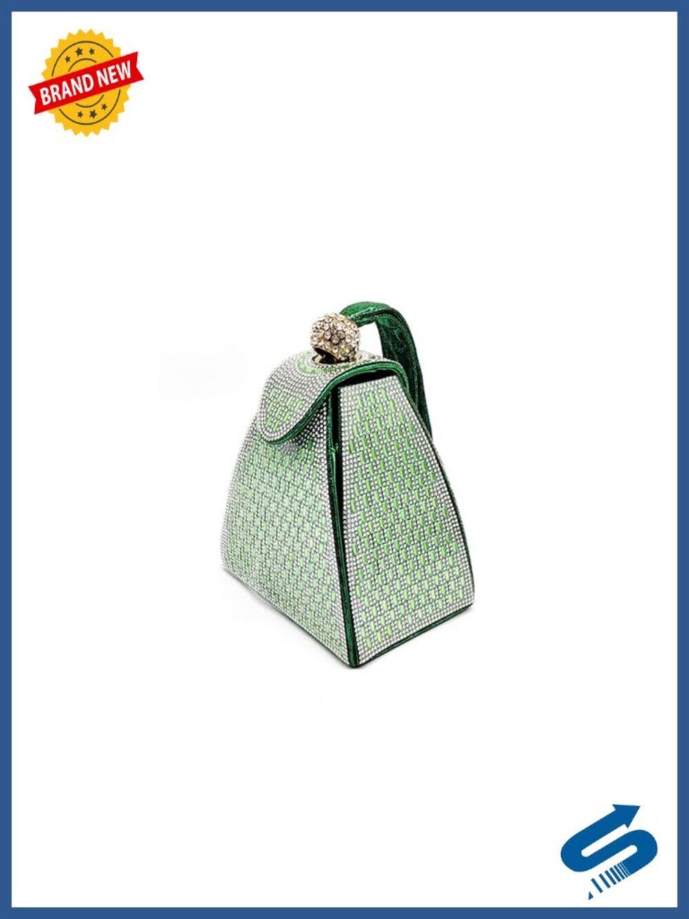 Pyramid Rhinestone Evening Clutch Bag for Party Cocktail & Wedding